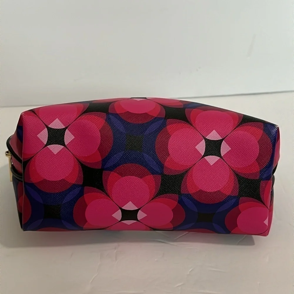 TRINA TURK MULTICOLOR FLORAL PRINT COSMETIC BAG MAKEUP BAG NWOT